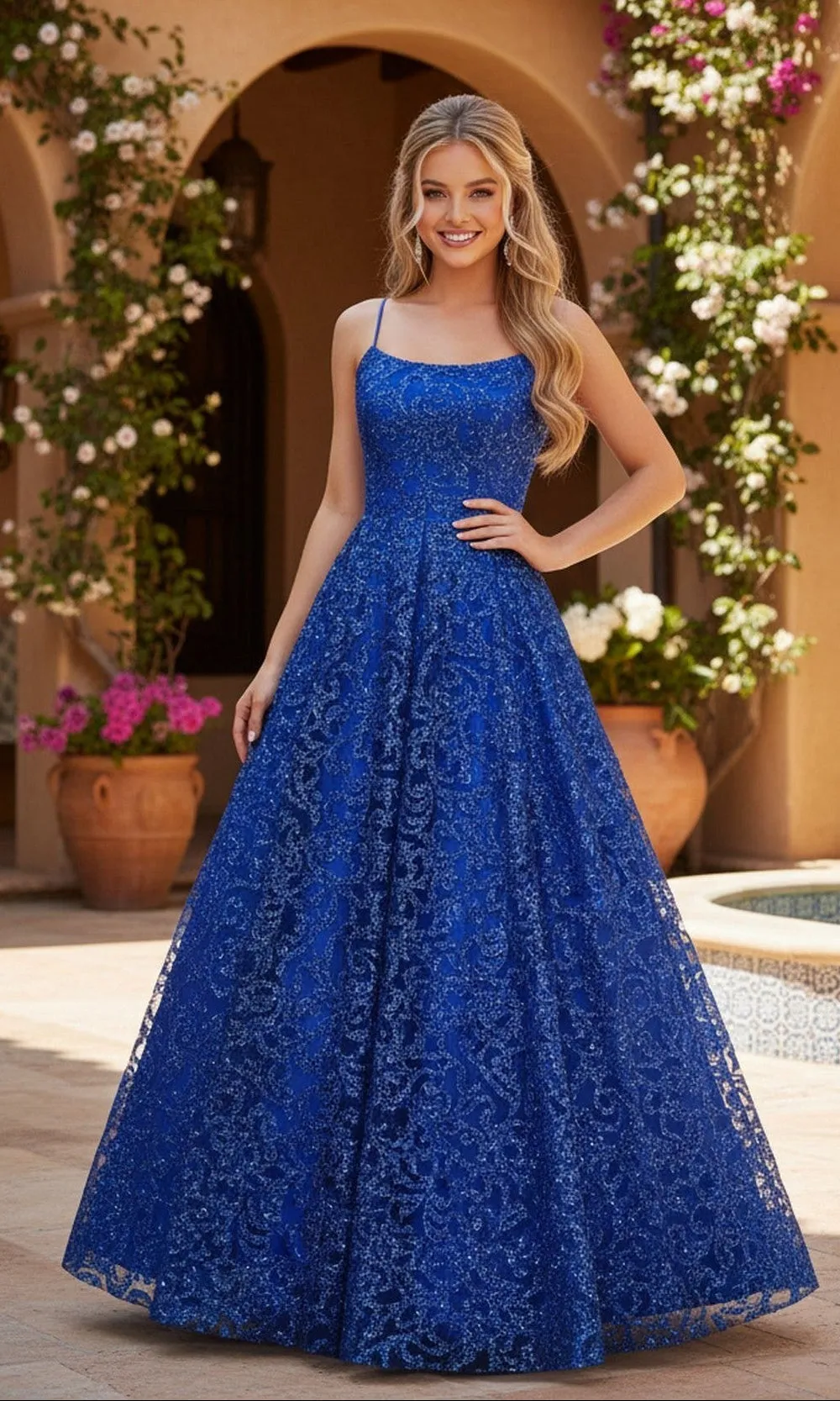 Long Prom Dress: Blondie Nites 5450BN sold by PromGirl