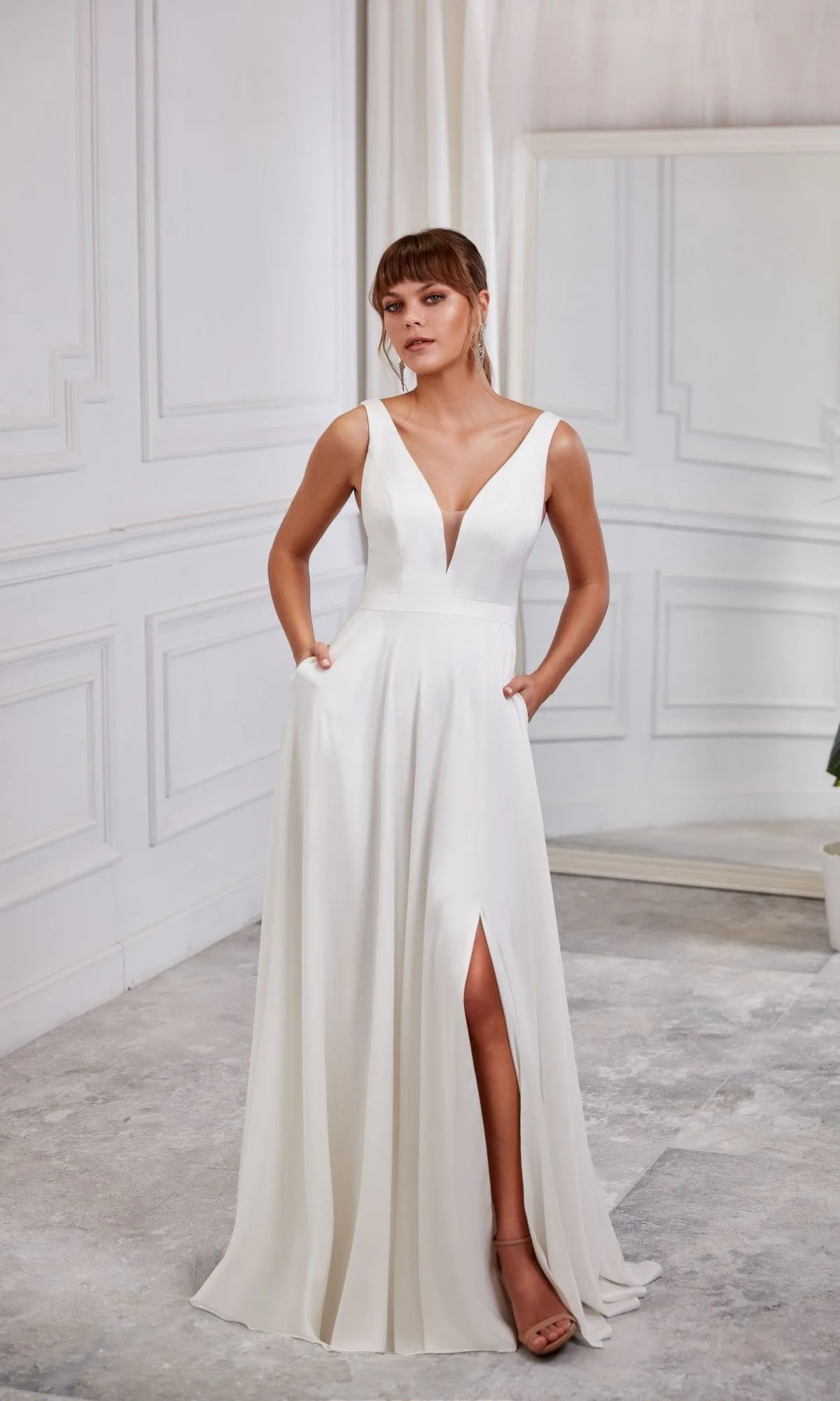 Long White Dress: Aerie Couture 2007 sold by PromGirl product image thumbnail 3