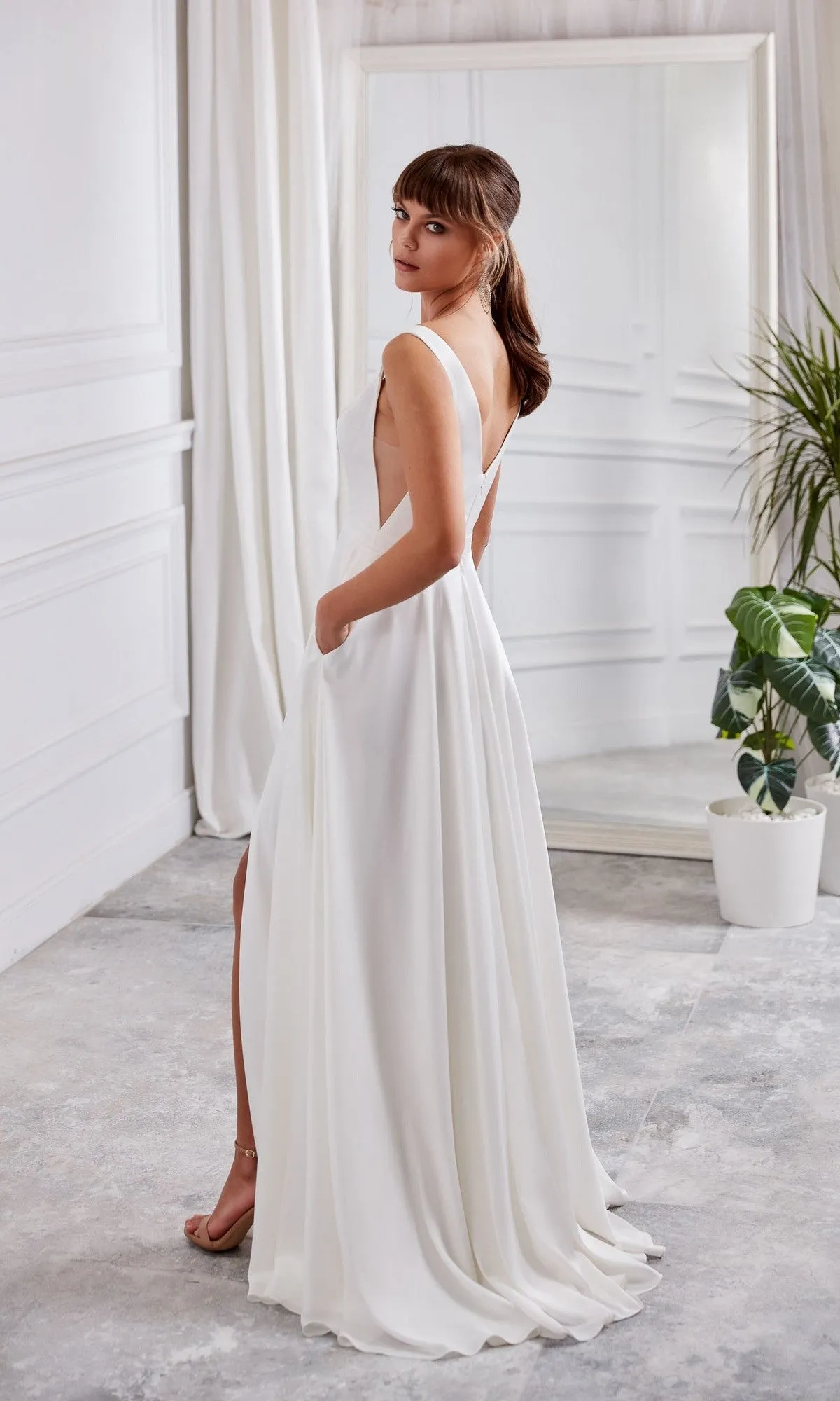 Long White Dress: Aerie Couture 2007 sold by PromGirl product image thumbnail 2