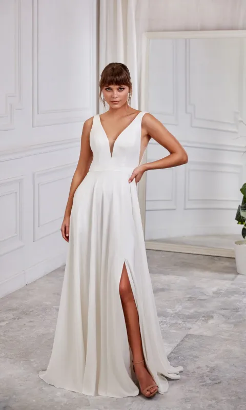 Long White Dress: Aerie Couture 2007 sold by PromGirl