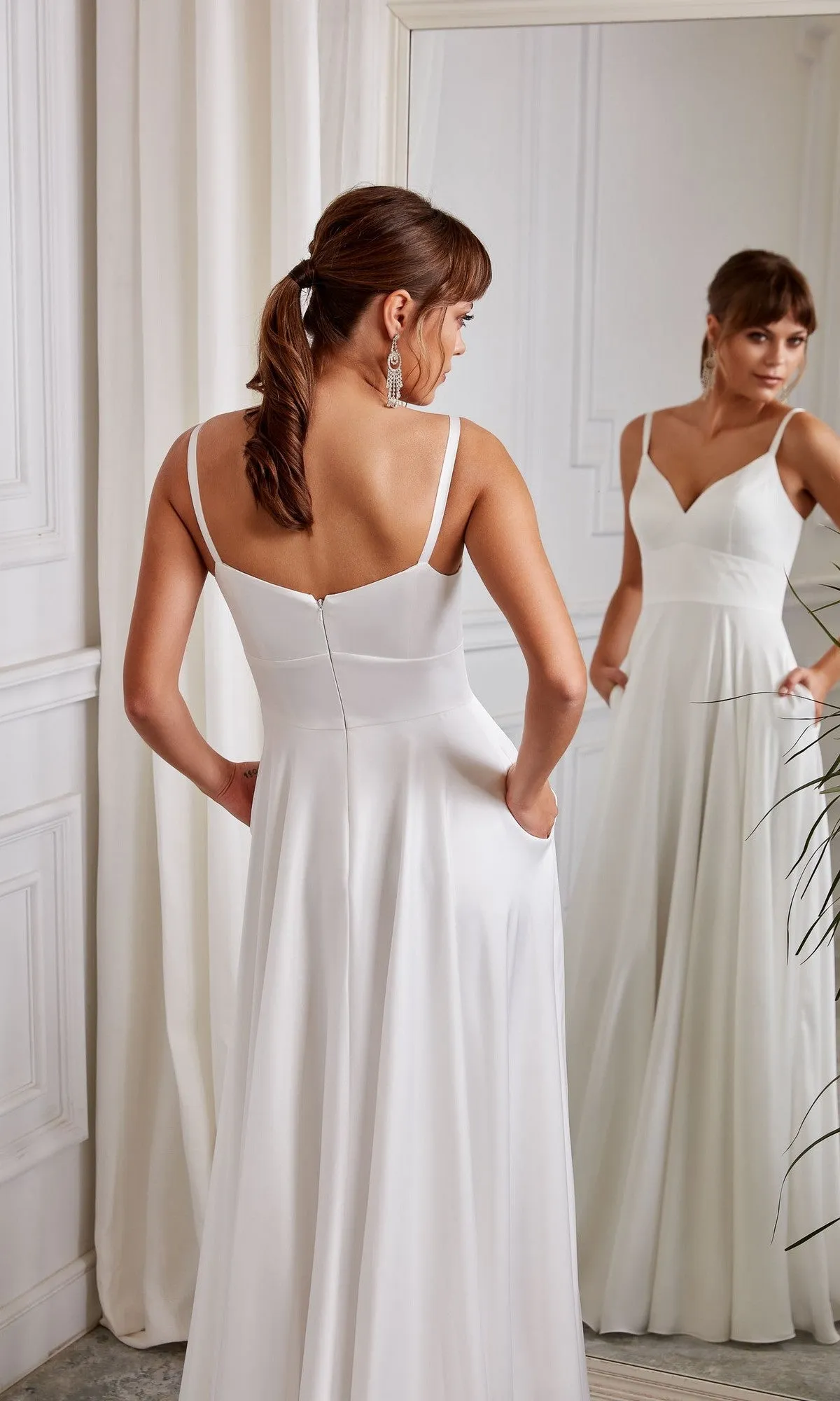 Long White Dress: Aerie Couture 2003 sold by PromGirl product image thumbnail 2