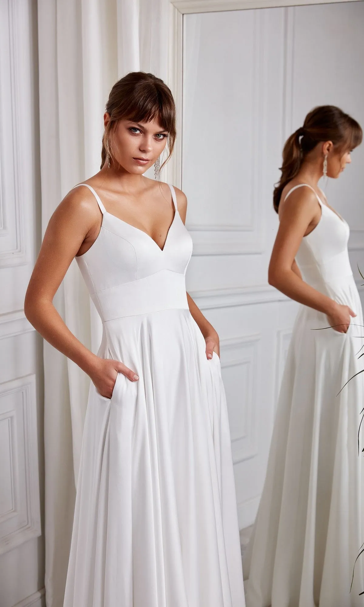 Long White Dress: Aerie Couture 2003 sold by PromGirl product image thumbnail 3
