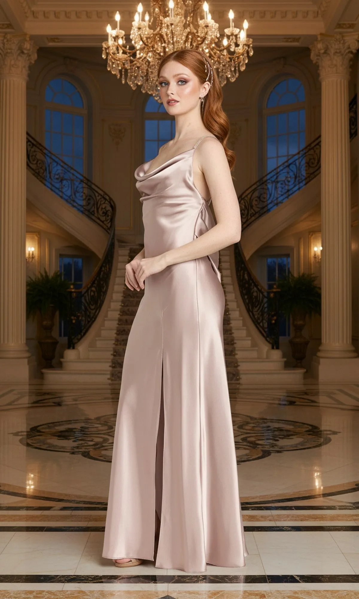 Classic Long Satin Prom Dress: Morgan 19189 sold by PromGirl product image thumbnail 4