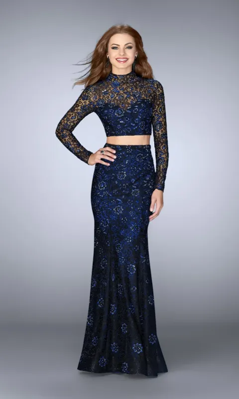 Long Two-Piece La Femme Dress 23985 sold by PromGirl