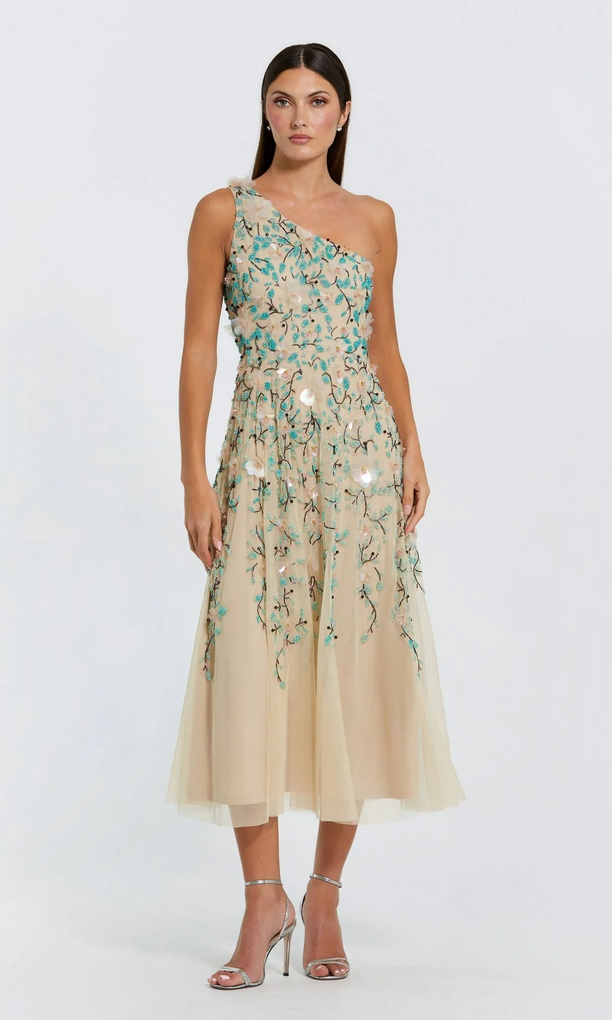 Midi Wedding Guest Dress: Mac Duggal 10086 sold by PromGirl