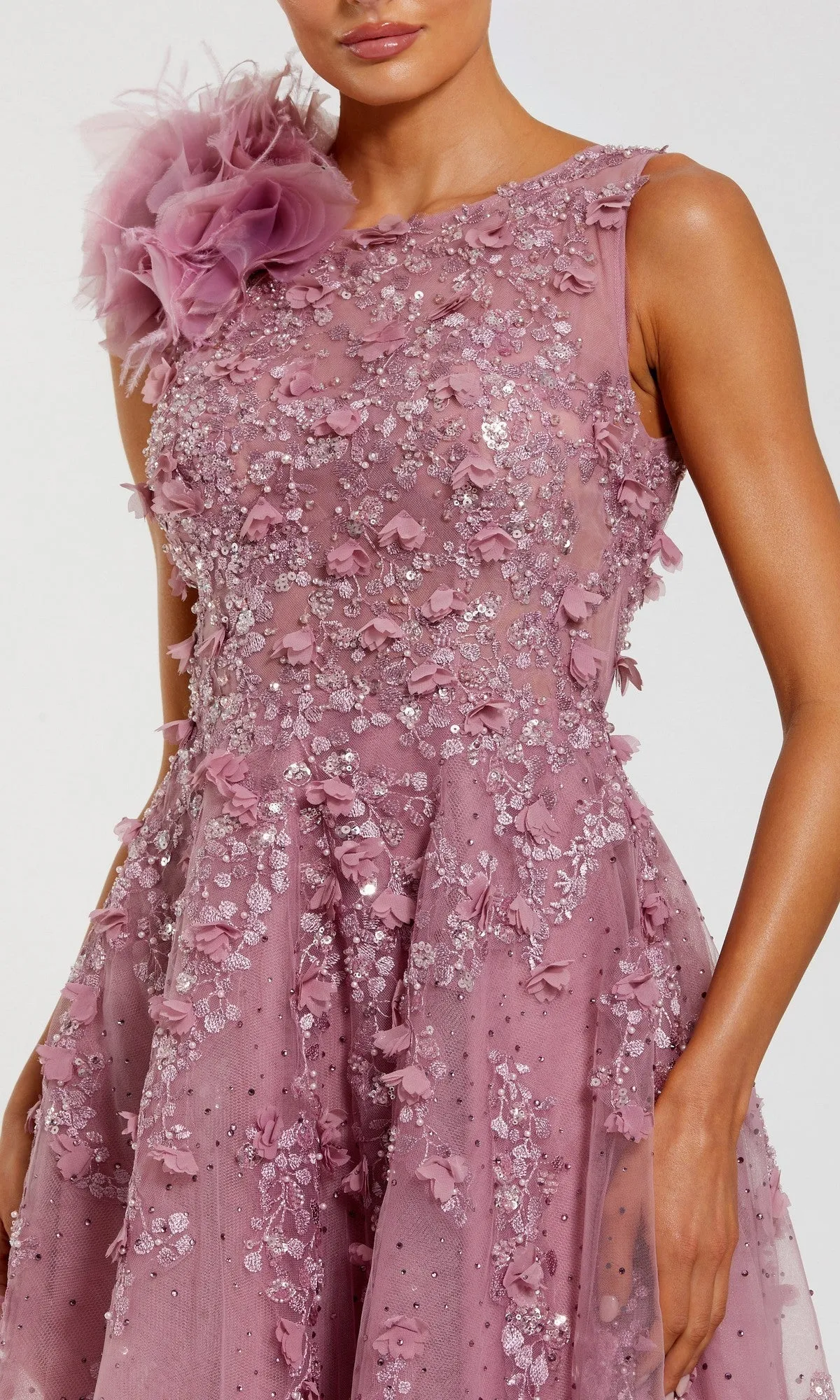 Midi Wedding Guest Dress: Mac Duggal 21091 sold by PromGirl product image thumbnail 3