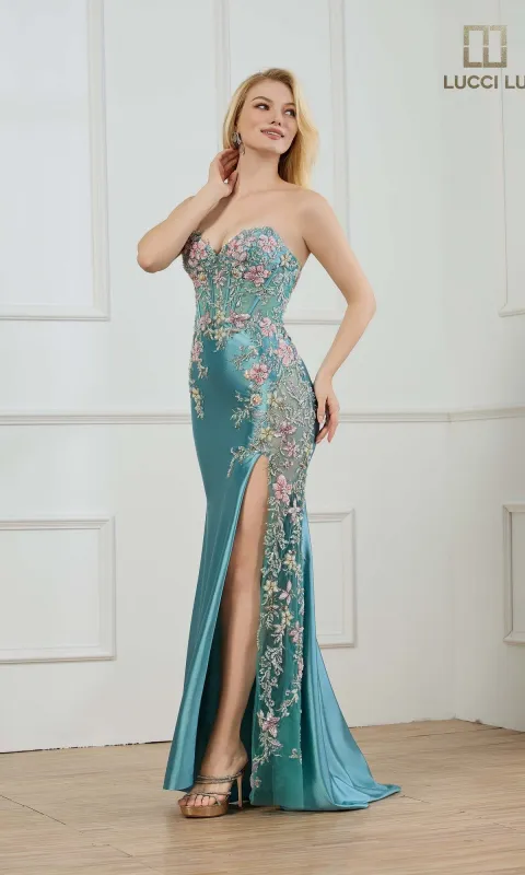 Long Prom Dress: Lucci Lu 1435 made by PromGirl