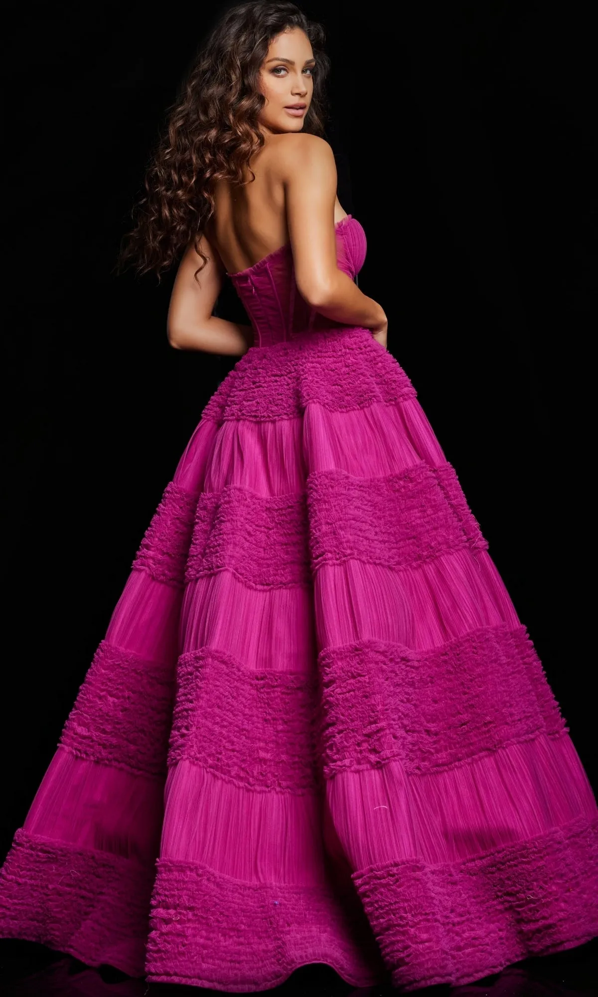 Strapless Sheer-Corset Jovani Ball Gown 37157 sold by PromGirl product image thumbnail 2