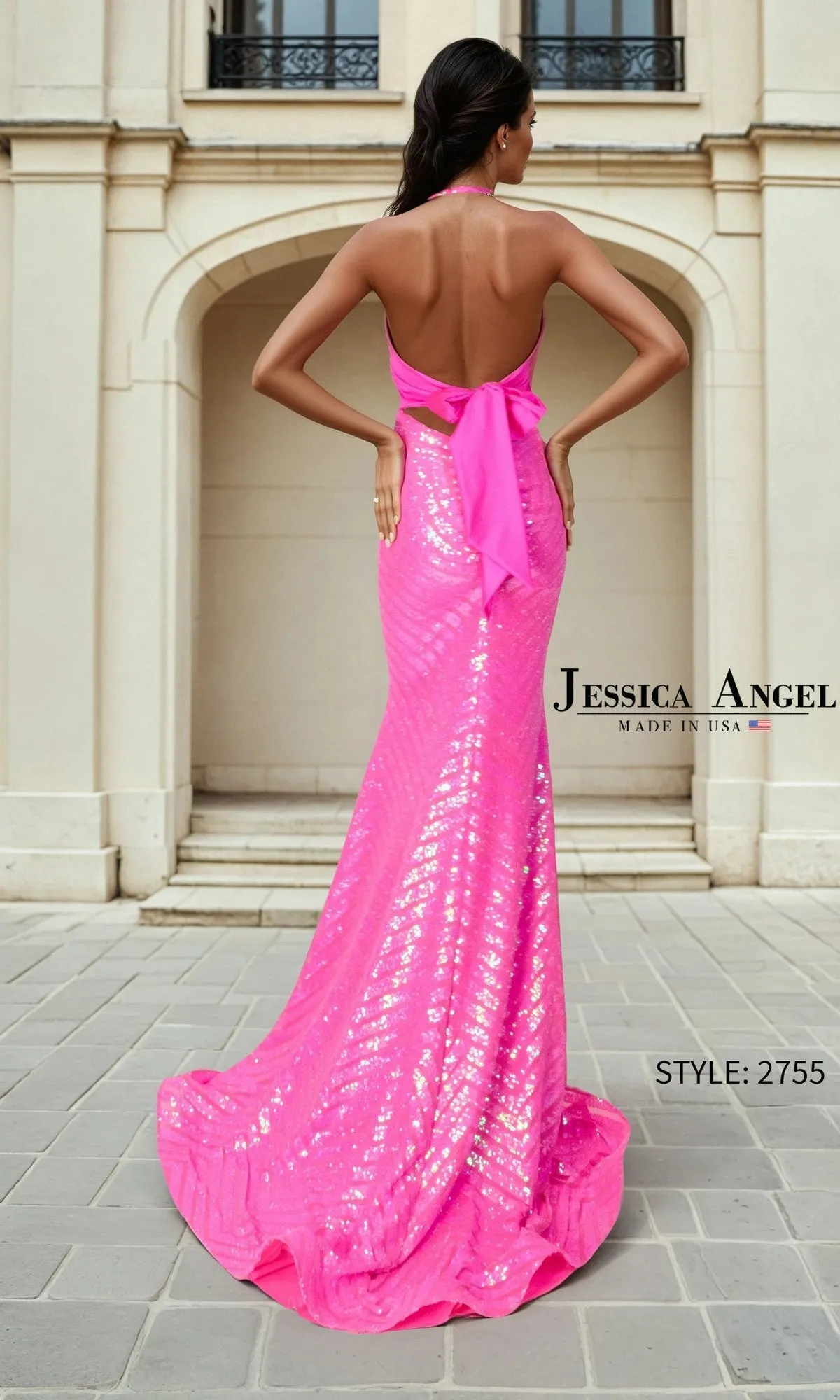 Long Sequin Halter Prom Gown: Jessica Angel 2755 sold by PromGirl product image thumbnail 2
