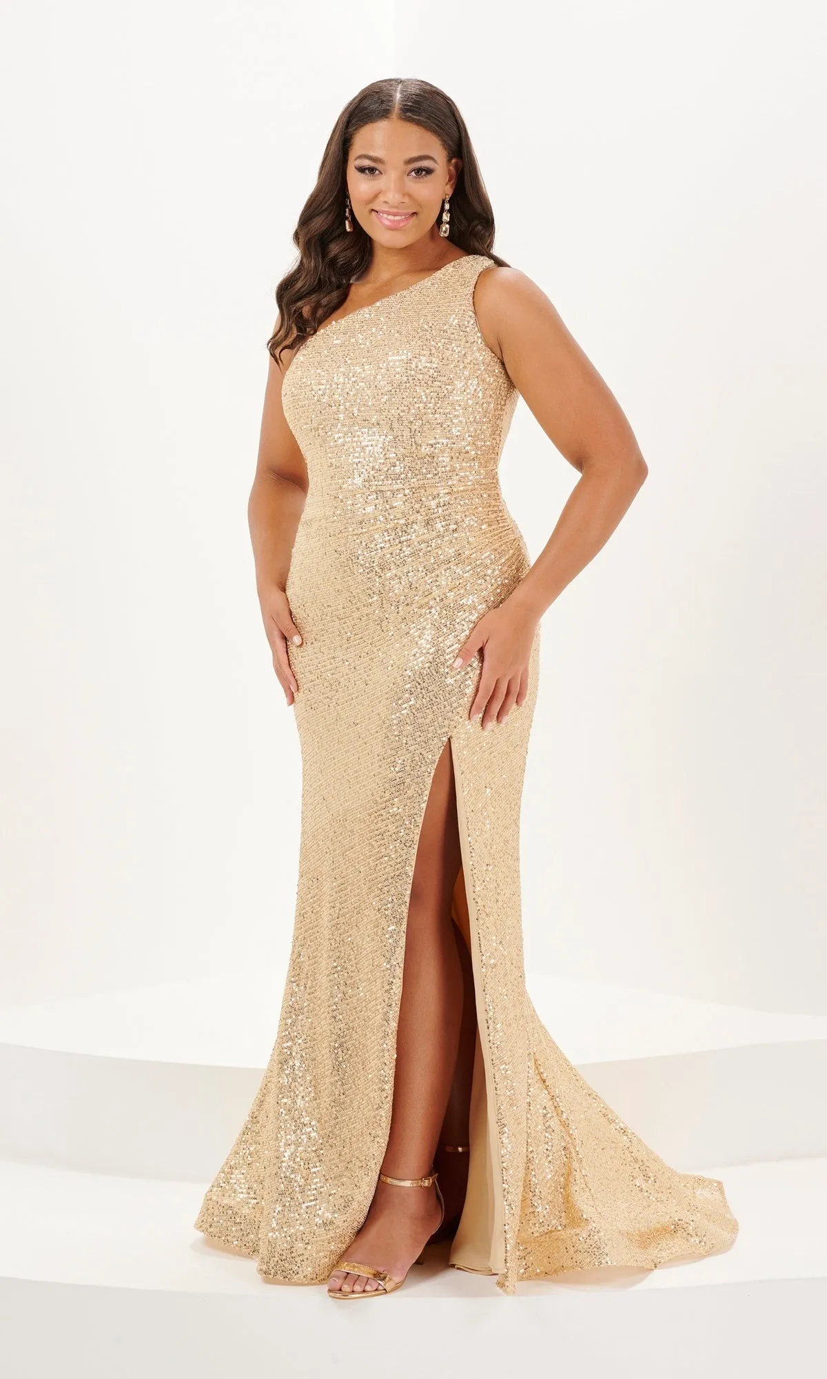 Tiffany Plus-Size Fitted Sequin Prom Dress 16126 sold by PromGirl product image thumbnail 3