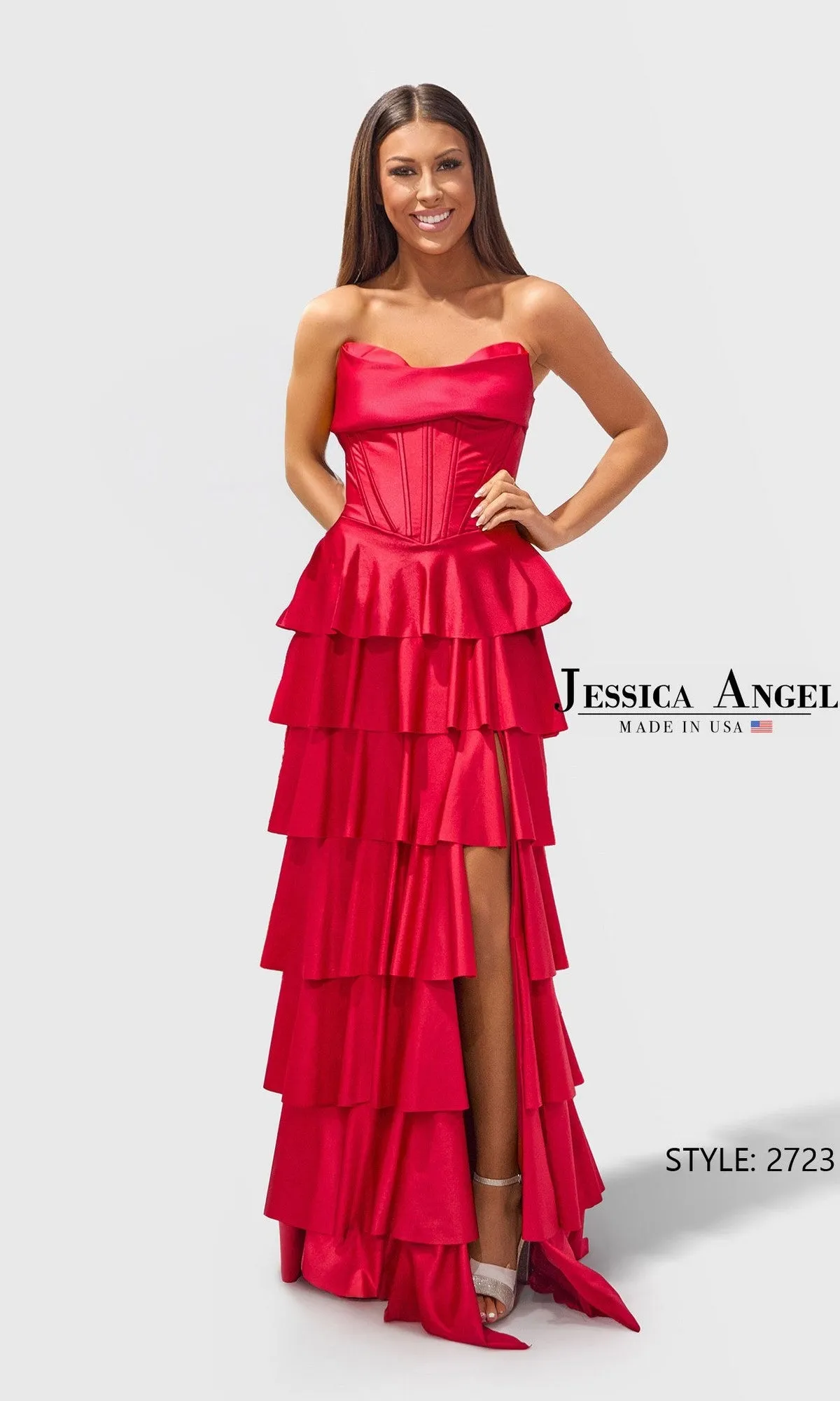 Strapless Ruffled Prom Gown: Jessica Angel 2723 sold by PromGirl
