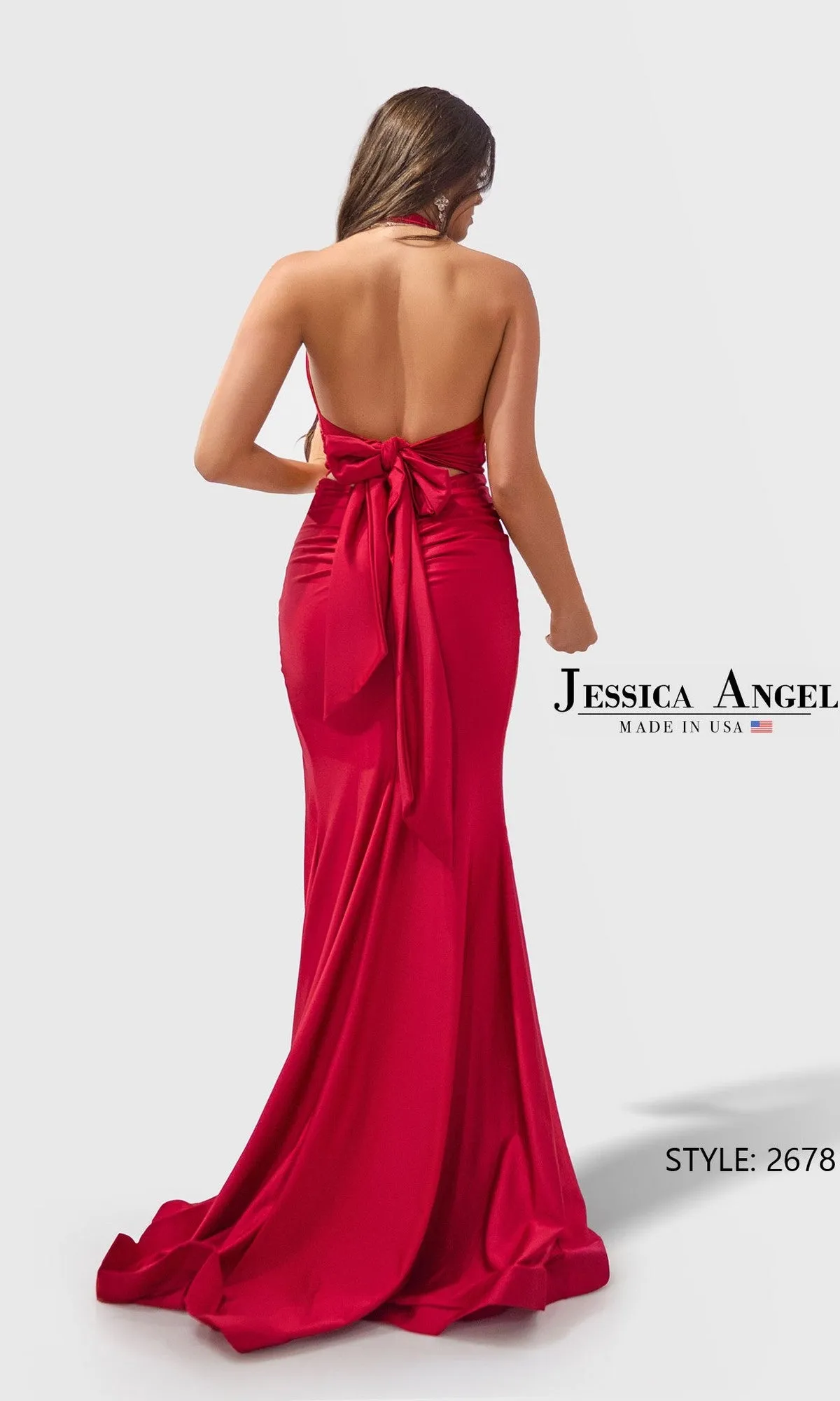 Back Bow Halter Prom Gown: Jessica Angel 2678 sold by PromGirl product image thumbnail 2