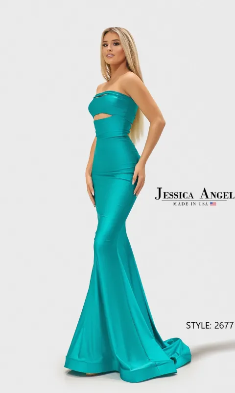 Strapless Cut-Out Prom Gown: Jessica Angel 2677 sold by PromGirl