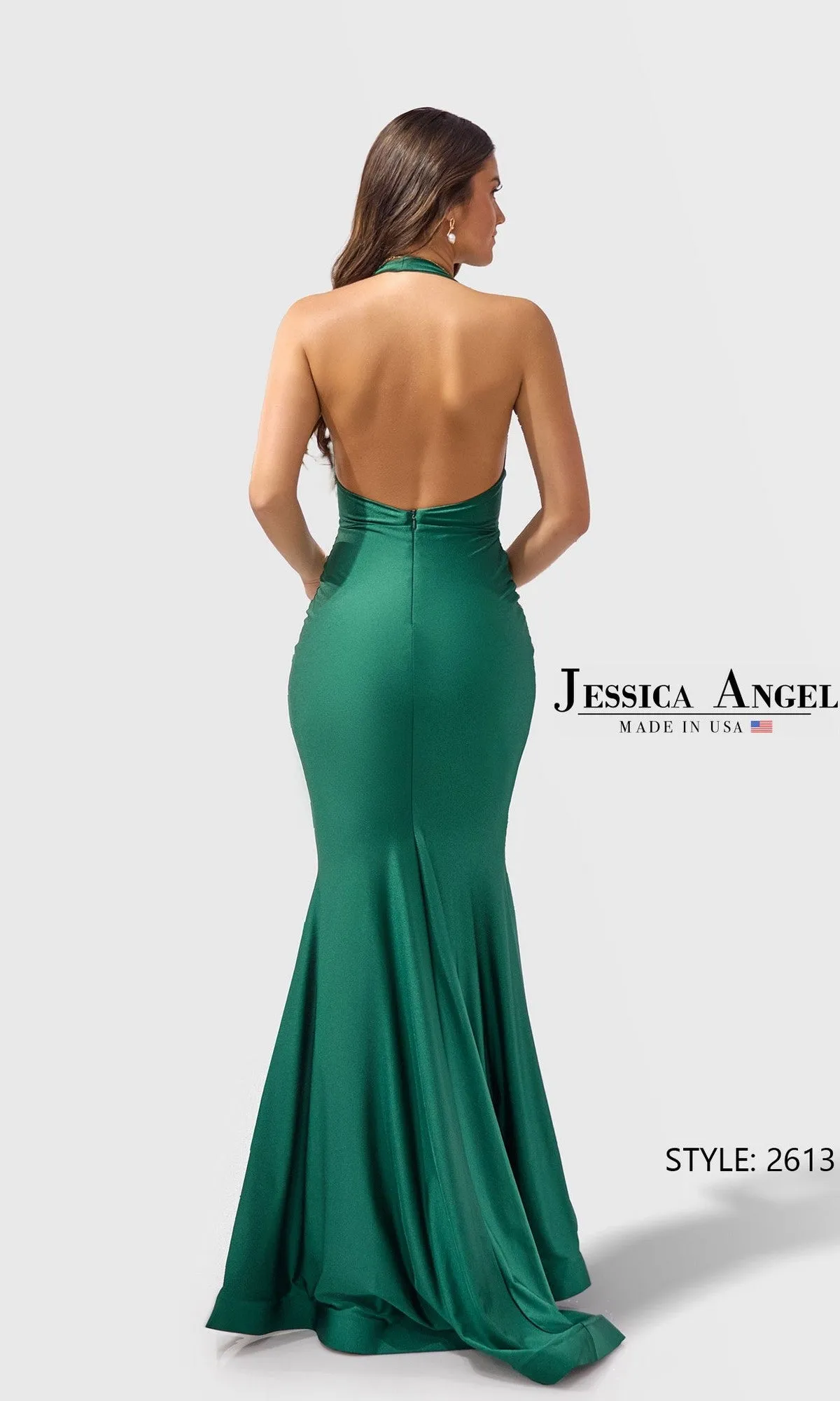 V-Neck Long Halter Prom Dress: Jessica Angel 2613 sold by PromGirl product image thumbnail 2