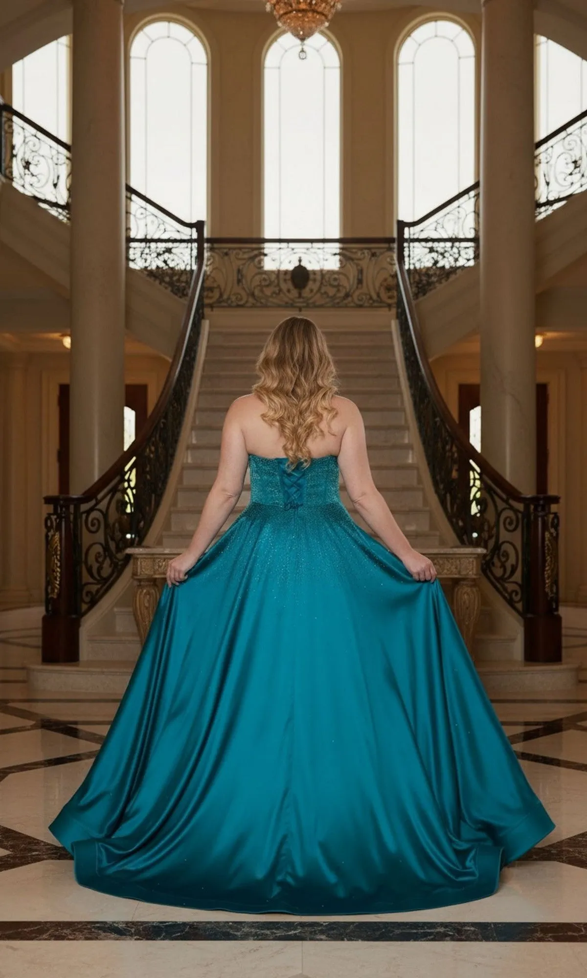Long Plus-Size Prom Dress: Poly USA W1244 sold by PromGirl product image thumbnail 2