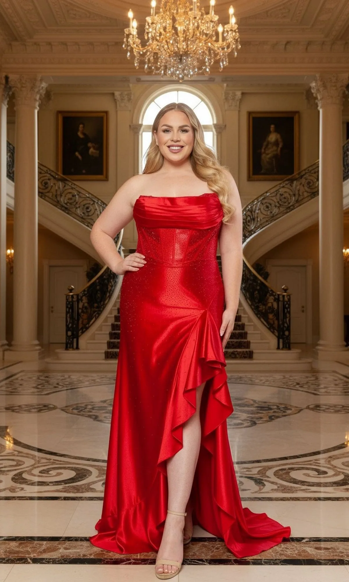 Long Plus-Size Prom Dress: Poly USA W1238 sold by PromGirl