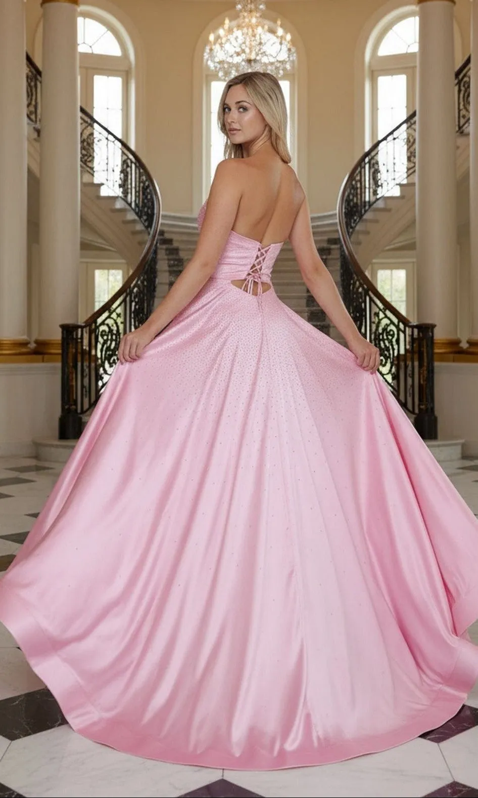 Long Prom Dress: Poly USA 25130 sold by PromGirl product image thumbnail 2