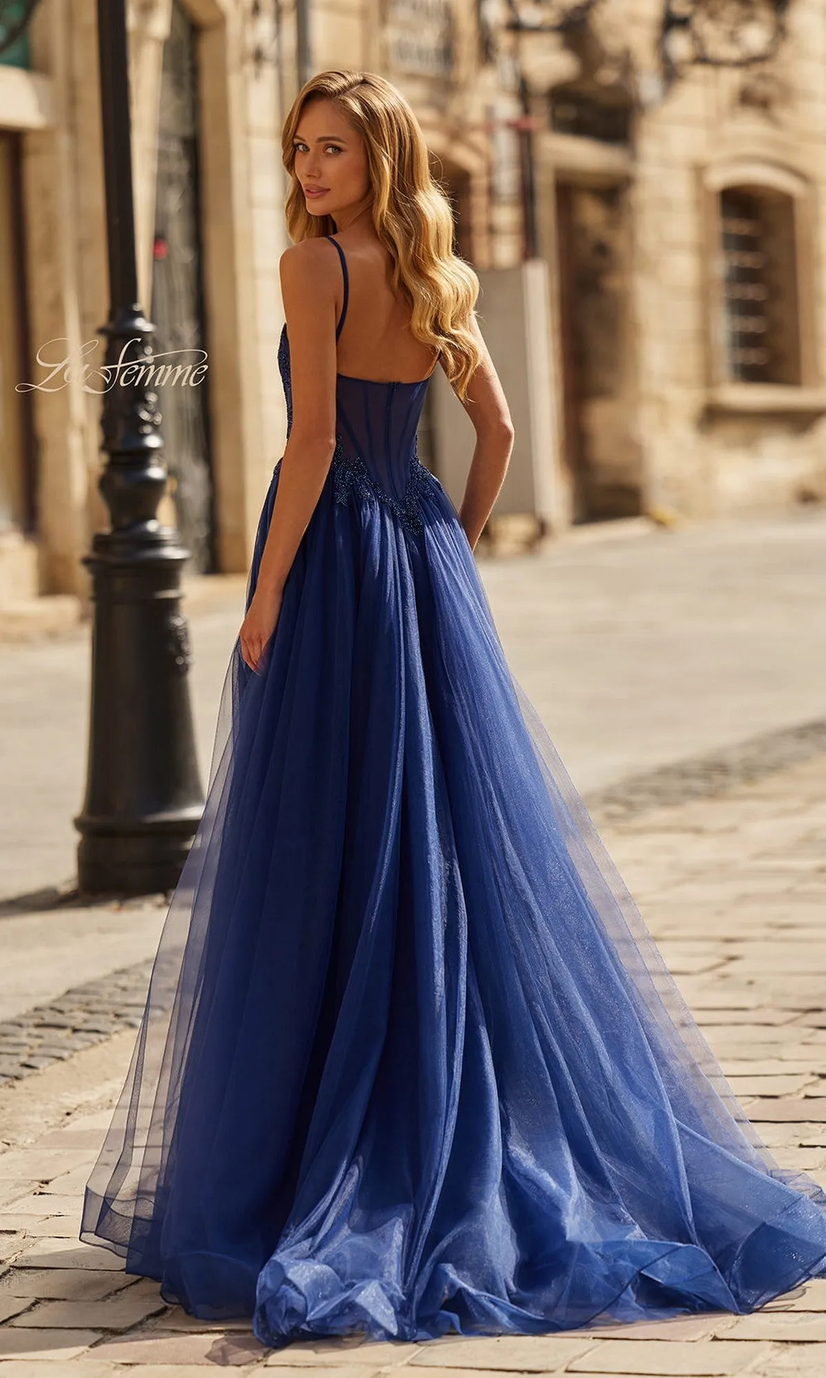 Sheer-Back Long Prom Ball Gown: La Femme 33436 sold by PromGirl product image thumbnail 2