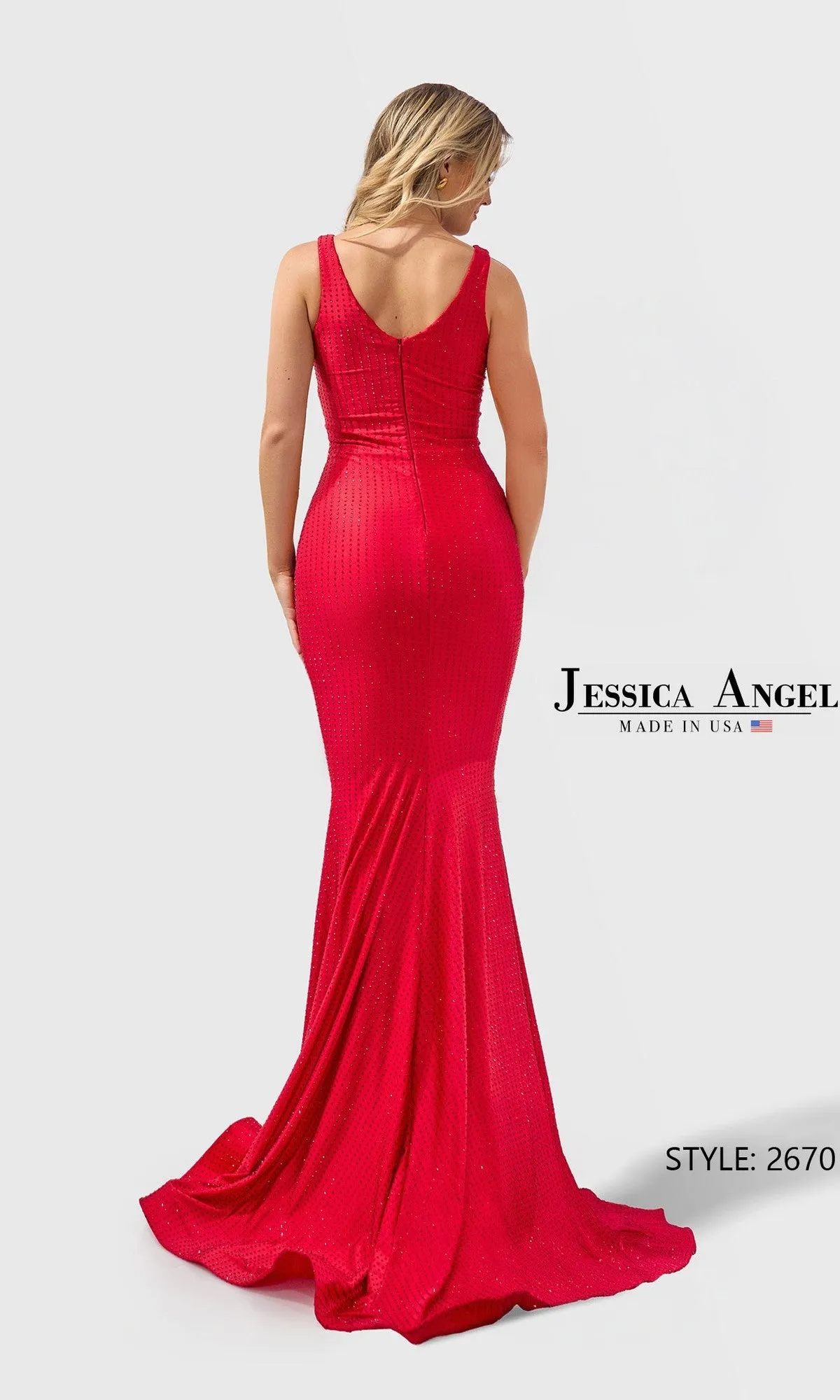 V-Neck Long Beaded Prom Dress: Jessica Angel 2670 sold by PromGirl product image thumbnail 2