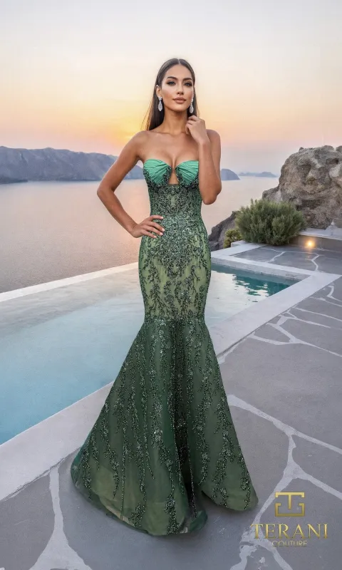 Long Formal Dress: Terani 261GL6001 made by Terani Couture