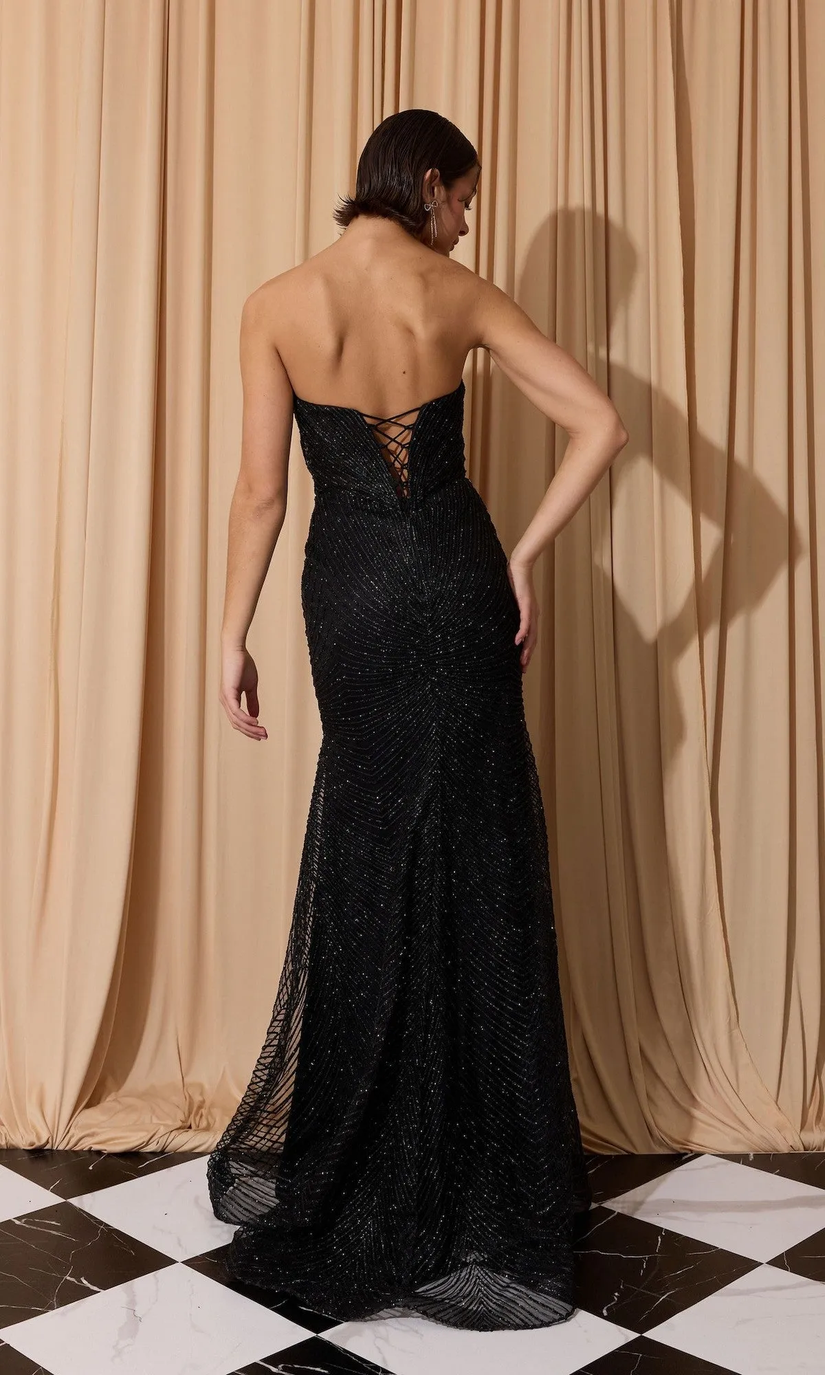 Strapless Long Beaded Prom Dress: Eureka EK195 sold by PromGirl product image thumbnail 2