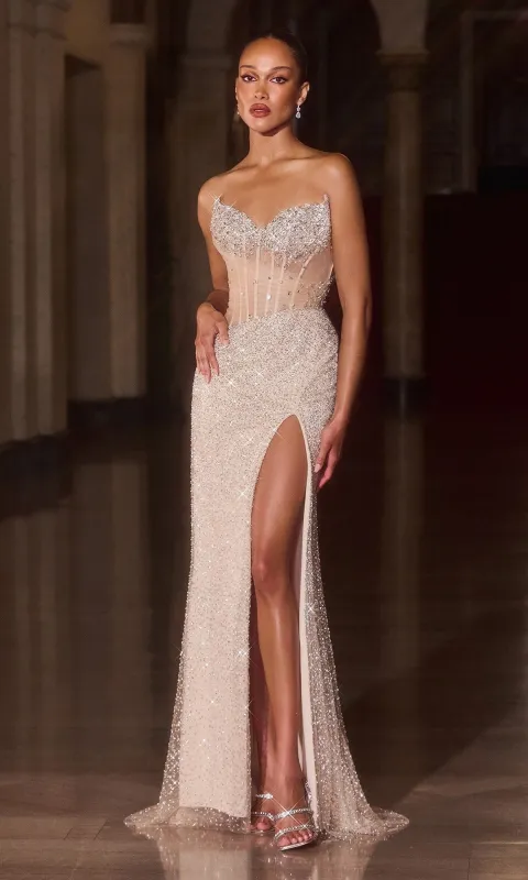 Long Prom Dress: Ladivine CD404 sold by PromGirl