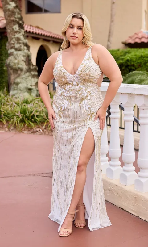 Long Plus-Size Prom Dress: Primavera 14104 made by PromGirl