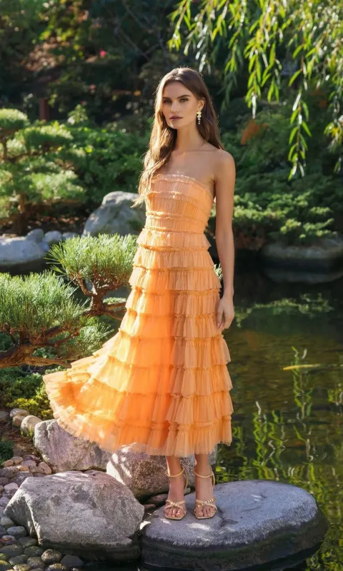 Midi Semi-Formal Dress: Mac Duggal 8286 made by Mac Duggal