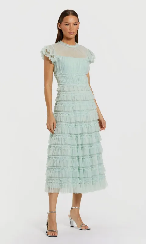 Midi Wedding Guest Dress: Mac Duggal 8285 made by Mac Duggal