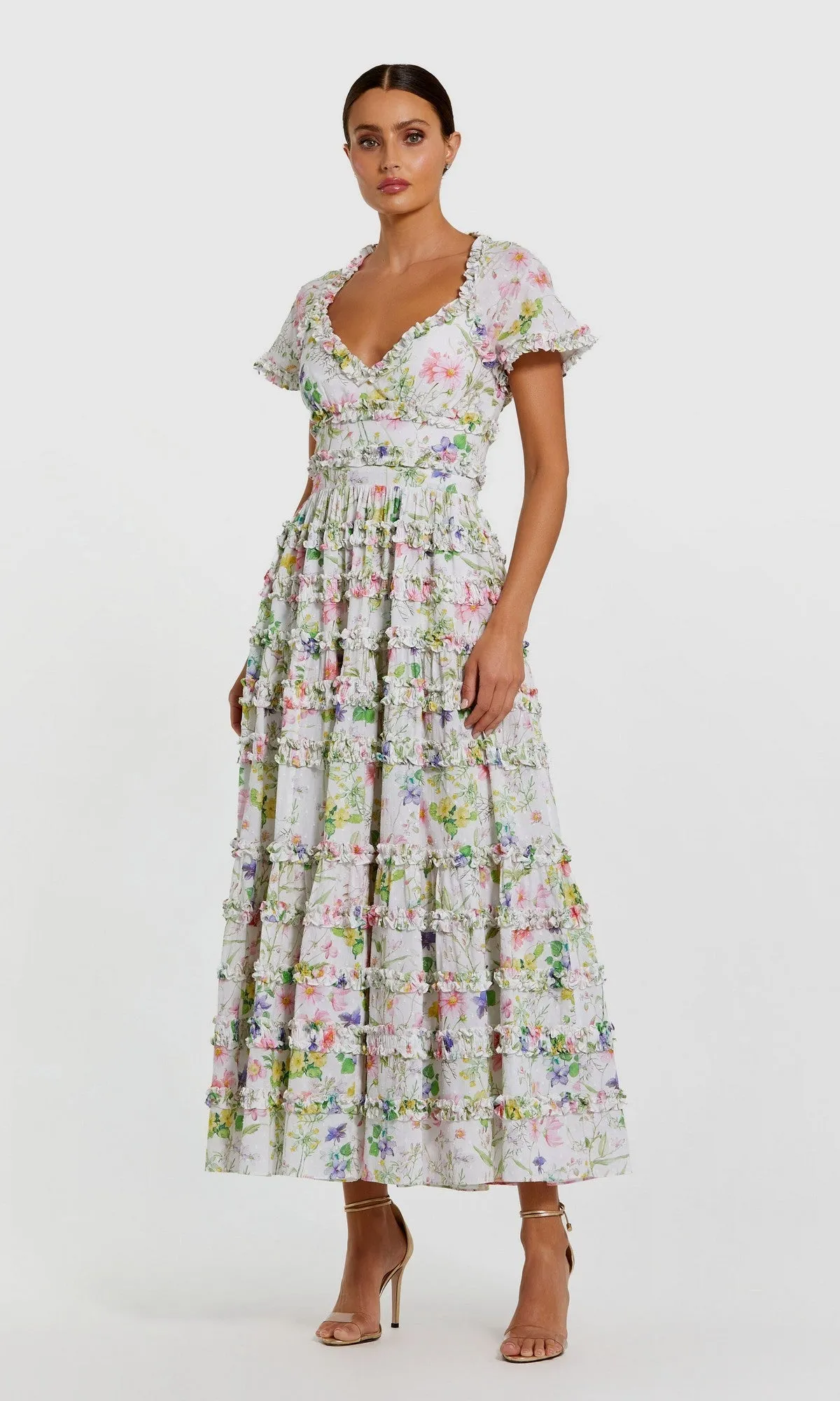 Midi Wedding Guest Dress: Mac Duggal 8079 sold by PromGirl