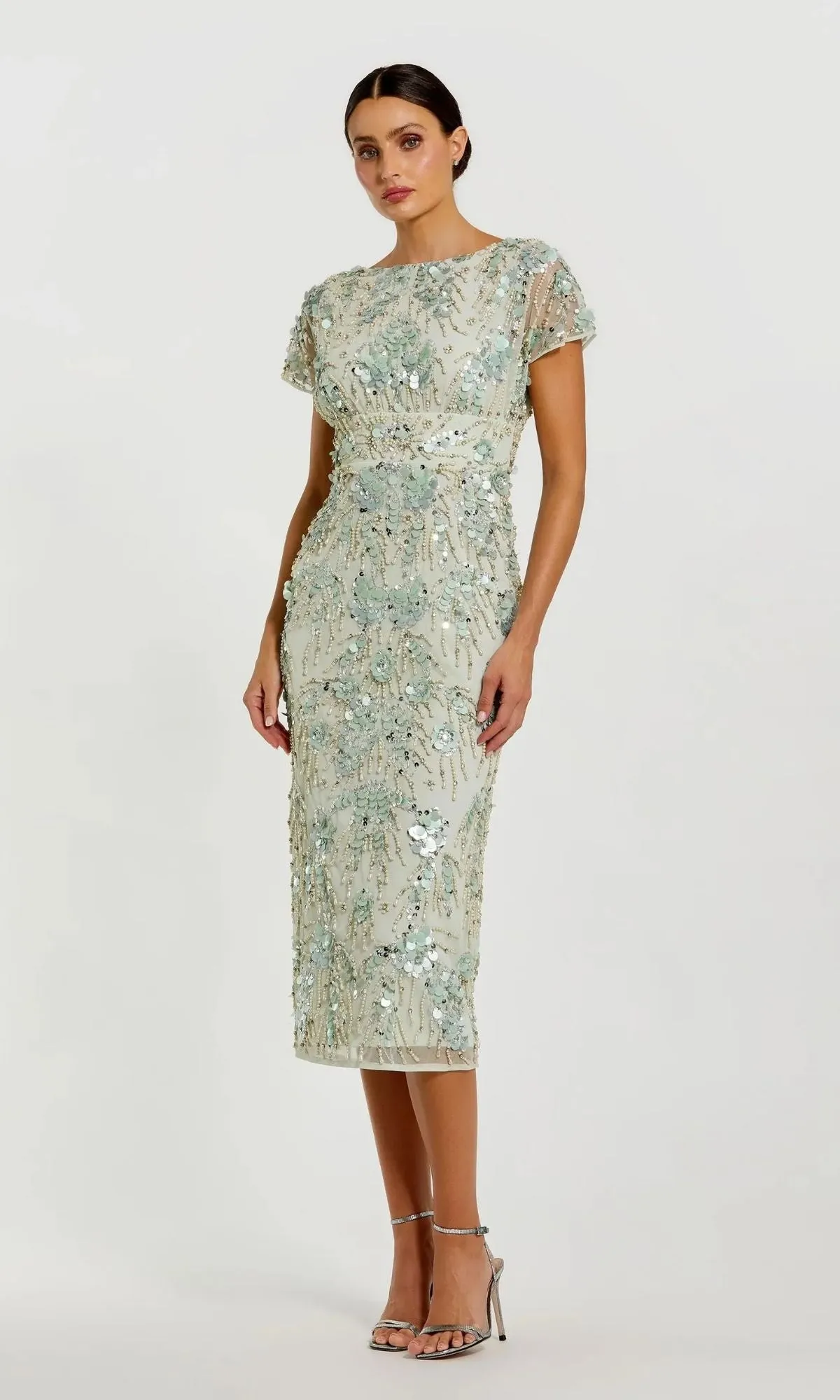 Midi Wedding Guest Dress: Mac Duggal 94150 sold by PromGirl product image thumbnail 4