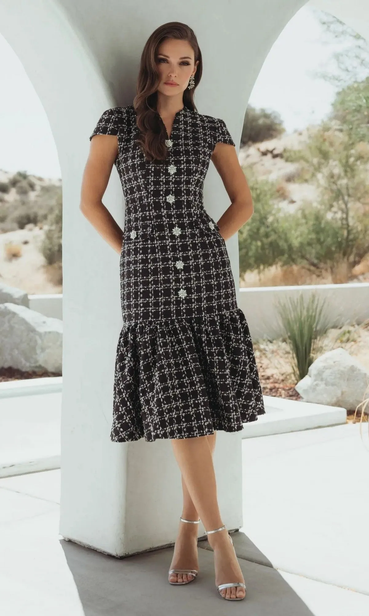 Semi-Formal Midi Day Dress: Mac Duggal 37071 sold by PromGirl