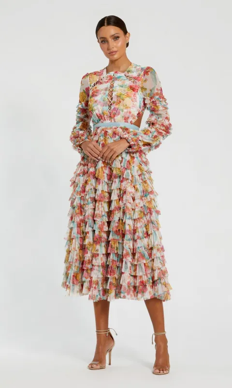 Midi Wedding Guest Dress: Mac Duggal 8130 made by Mac Duggal