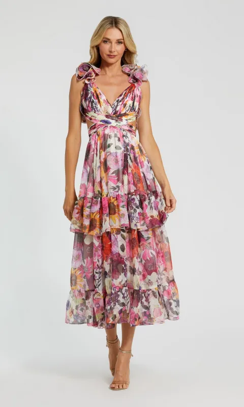 Midi Wedding Guest Dress: Mac Duggal 56048 made by Mac Duggal