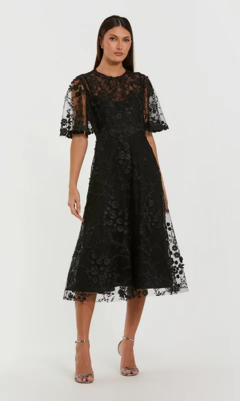 Midi Wedding Guest Dress: Mac Duggal 69036 made by Mac Duggal