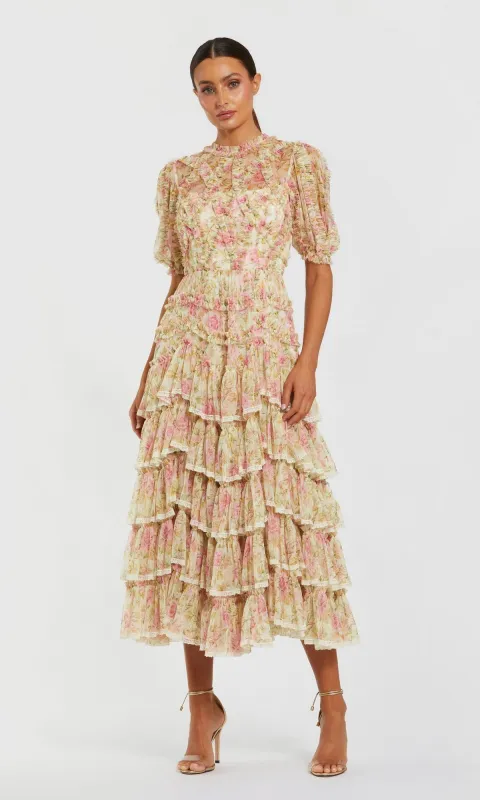 Midi Wedding Guest Dress: Mac Duggal 8295 made by Mac Duggal