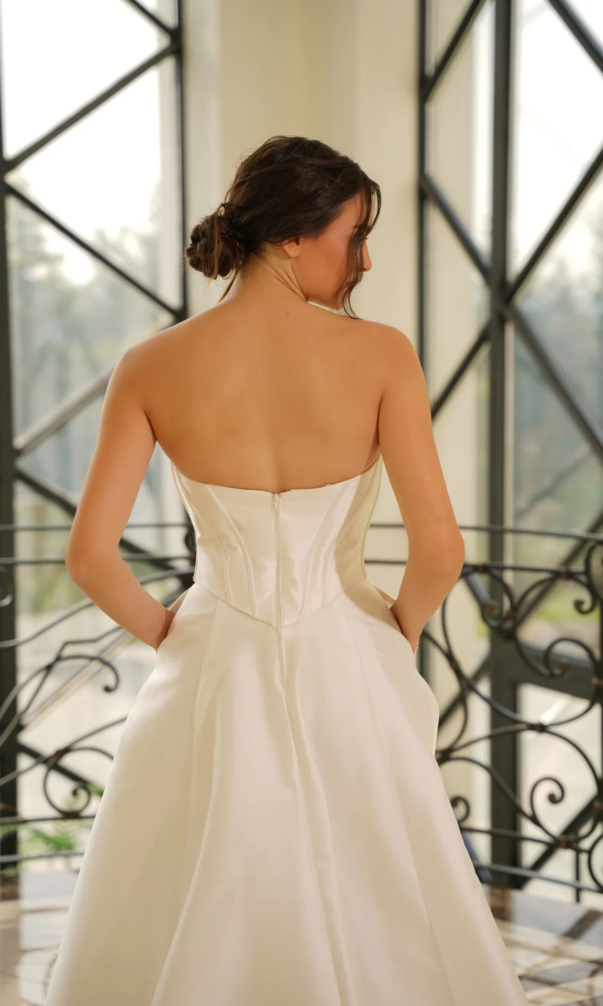 Strapless Mikado Wedding Dress: Tina Holly TE704 sold by PromGirl product image thumbnail 4