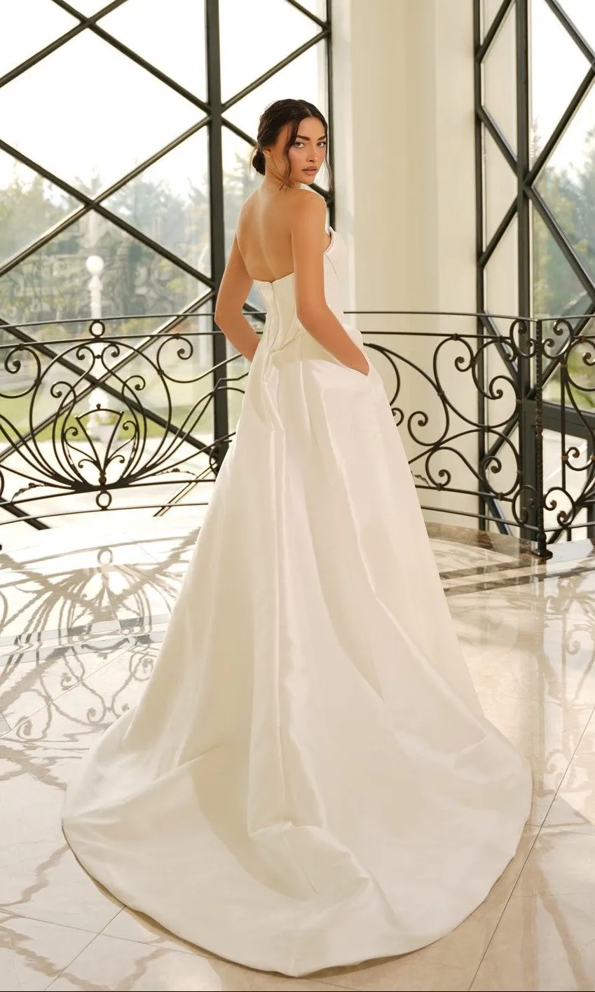 Strapless Mikado Wedding Dress: Tina Holly TE704 sold by PromGirl product image thumbnail 2
