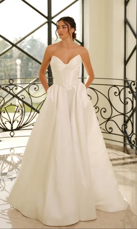 Strapless Mikado Wedding Dress: Tina Holly TE704 made by PromGirl