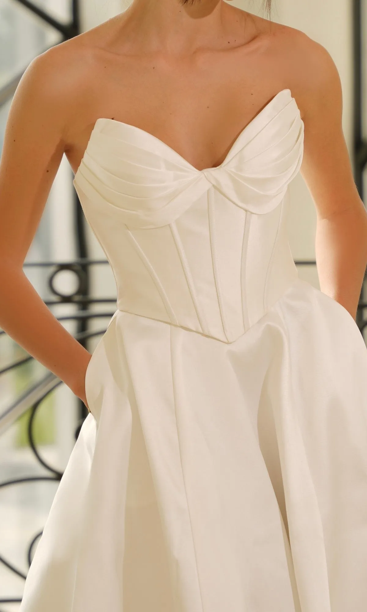 Strapless Mikado Wedding Dress: Tina Holly TE704 sold by PromGirl product image thumbnail 5
