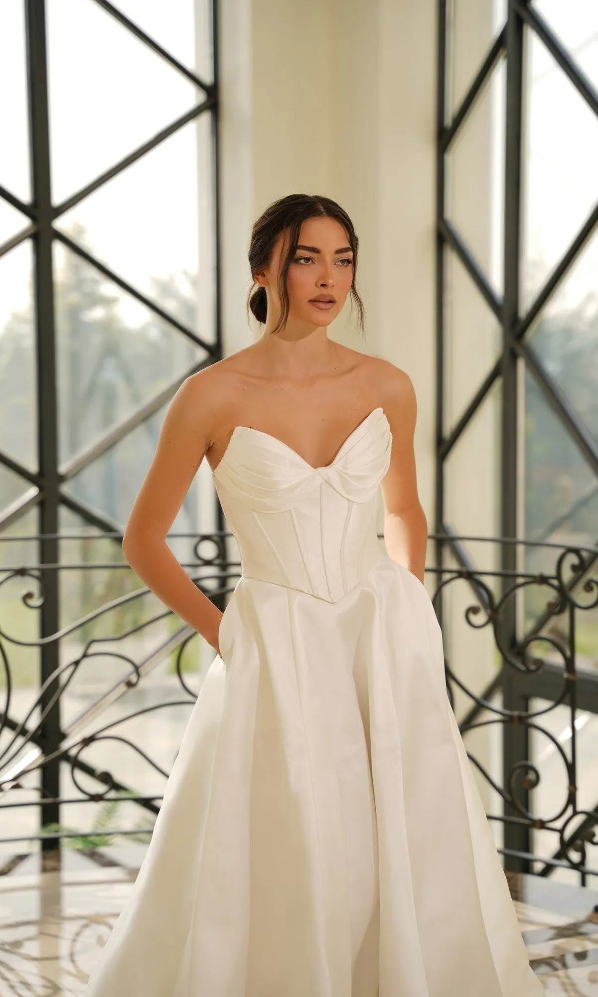 Strapless Mikado Wedding Dress: Tina Holly TE704 sold by PromGirl product image thumbnail 3