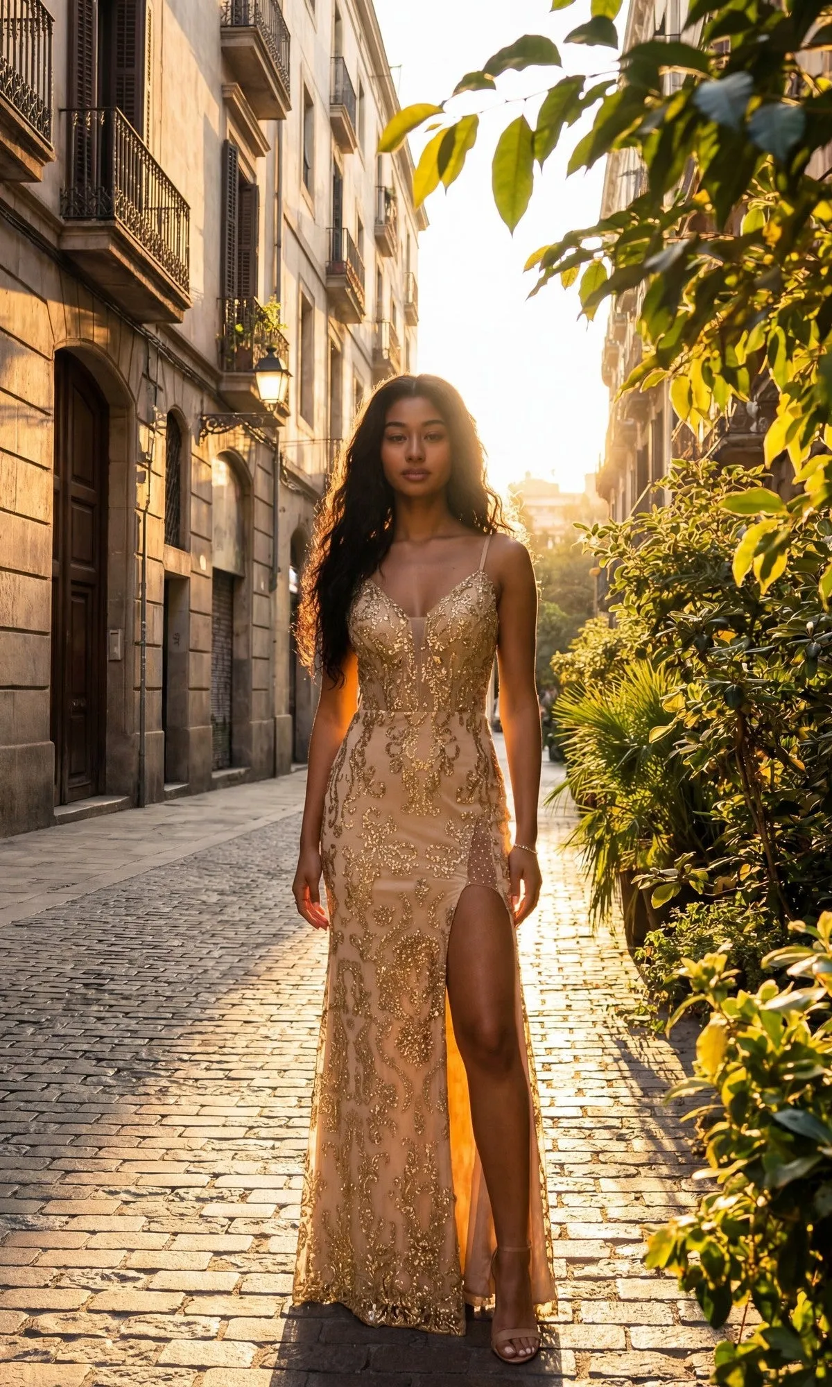 Sheer-Corset Long Sequin Prom Dress: Chicas 4028 sold by PromGirl product image thumbnail 5