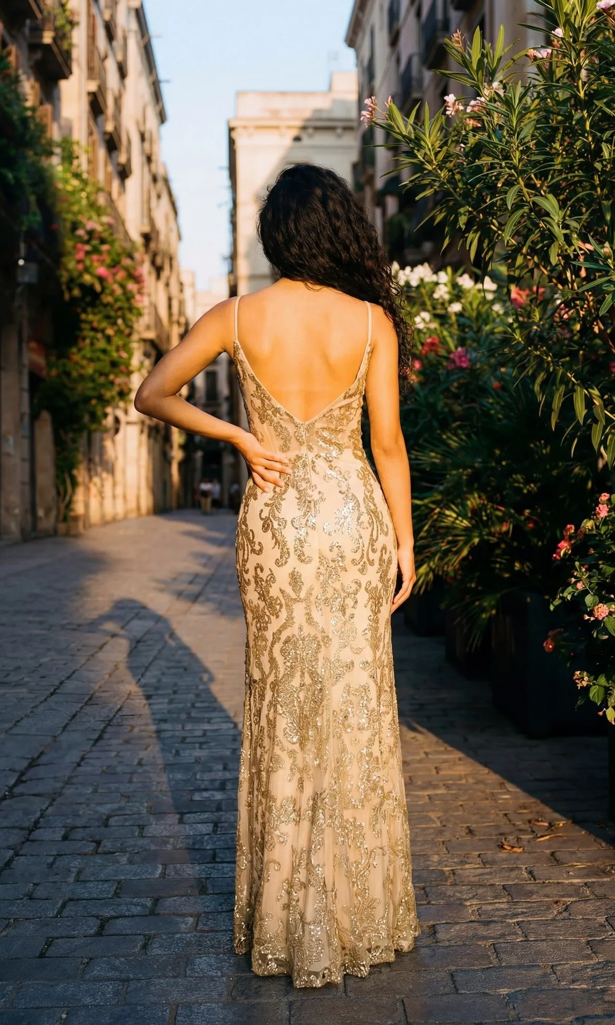 Sheer-Corset Long Sequin Prom Dress: Chicas 4028 sold by PromGirl product image thumbnail 2