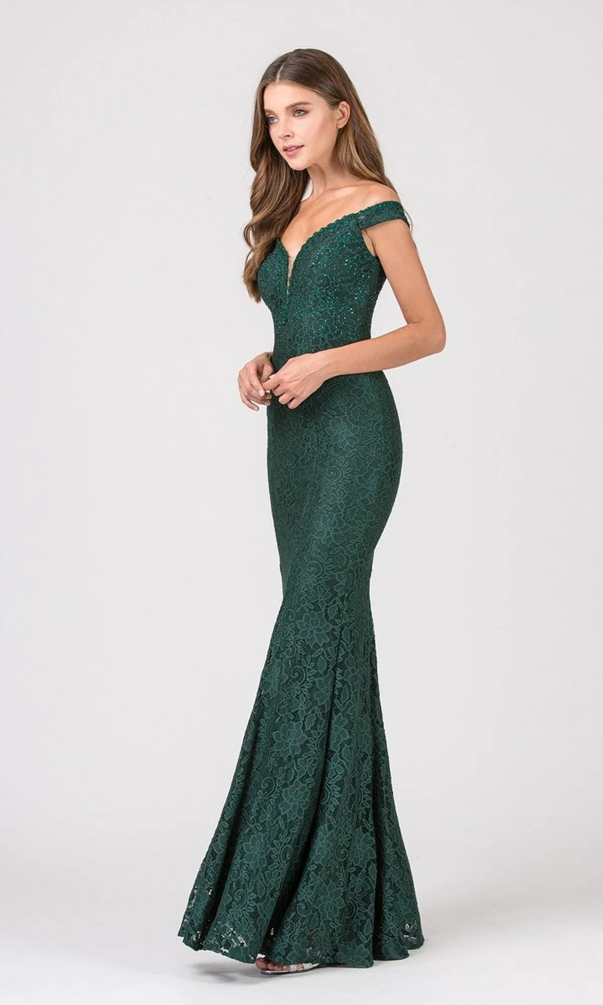 Off-Shoulder Long Lace Prom Dress: Eureka 8050 sold by PromGirl product image thumbnail 4