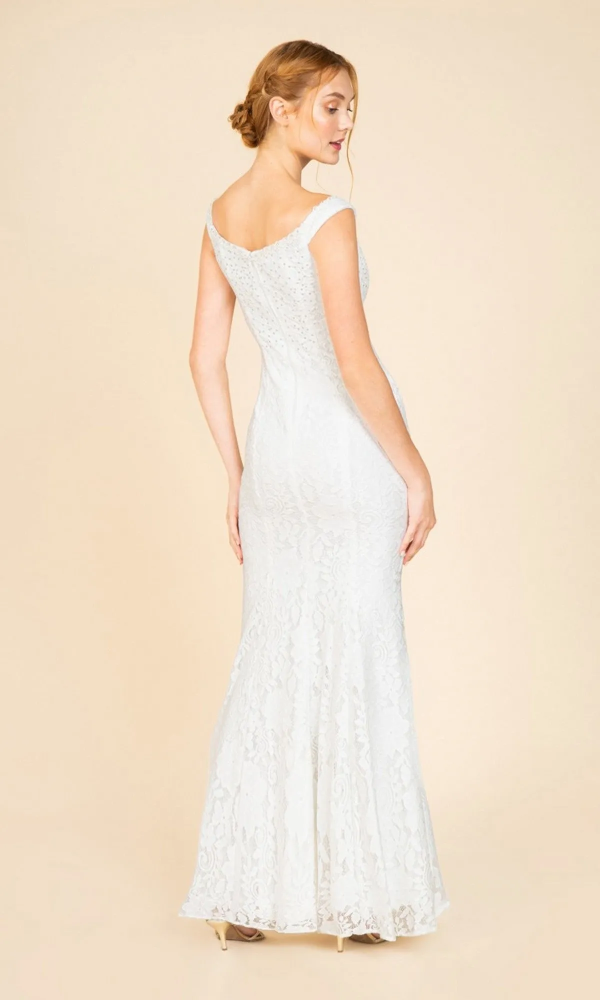 Off-Shoulder Long Lace Prom Dress: Eureka 8050 sold by PromGirl product image thumbnail 2