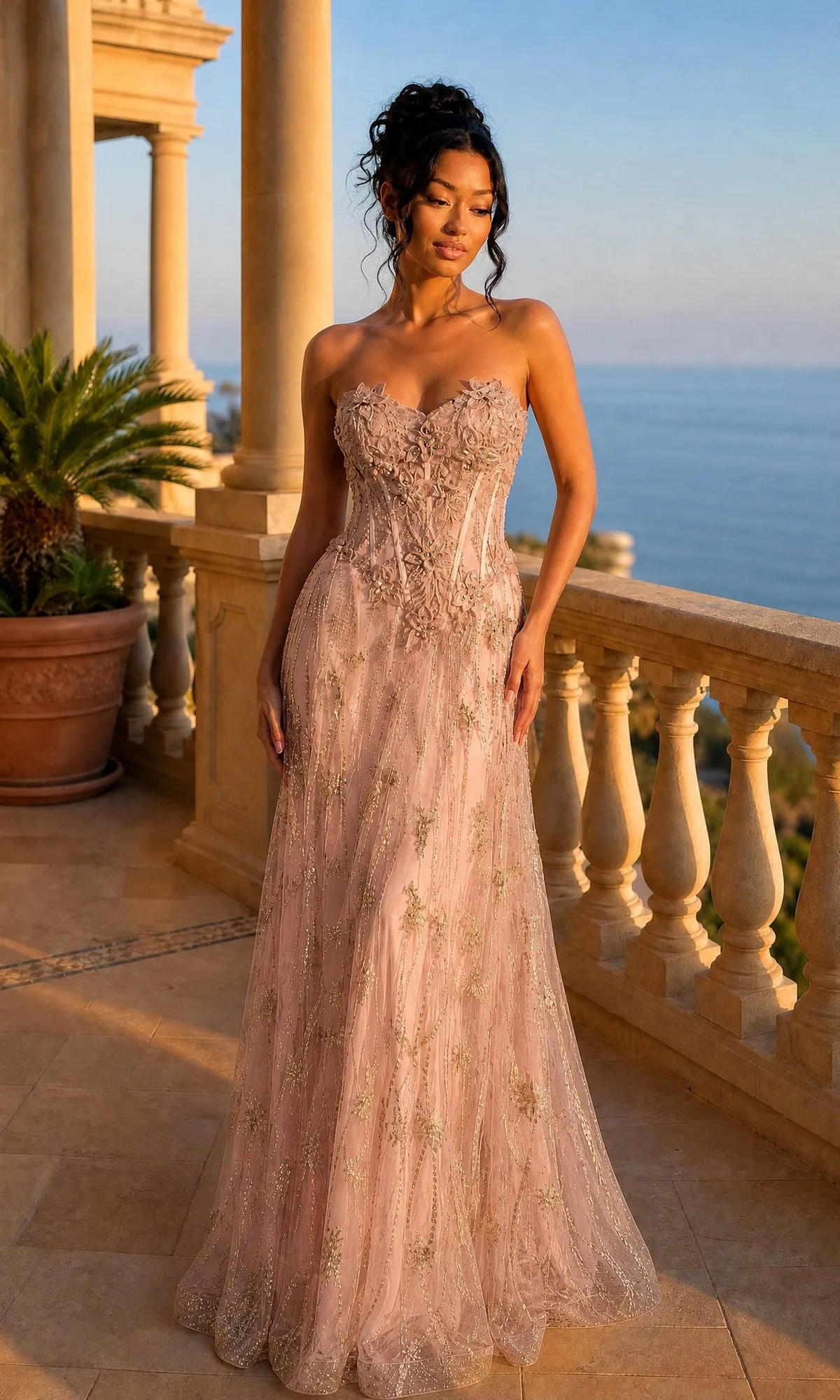 Strapless Long Beaded Prom Dress: Chicas C329 sold by PromGirl product image thumbnail 3