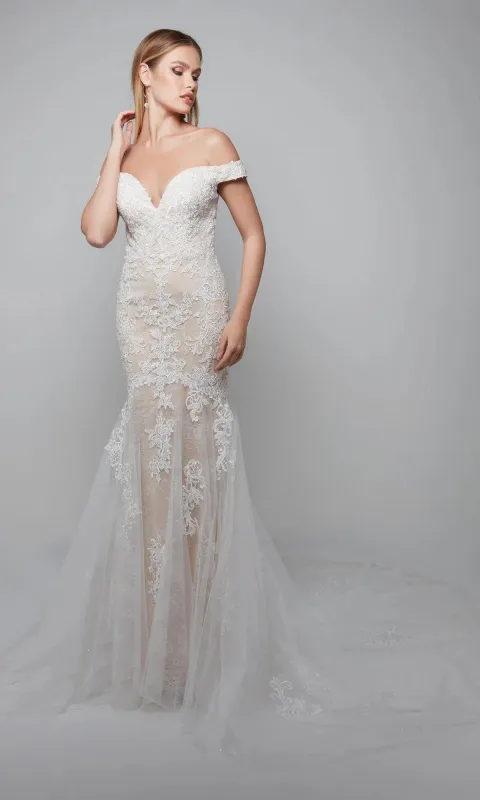Long White Dress: Alyce 7086 made by Alyce Paris