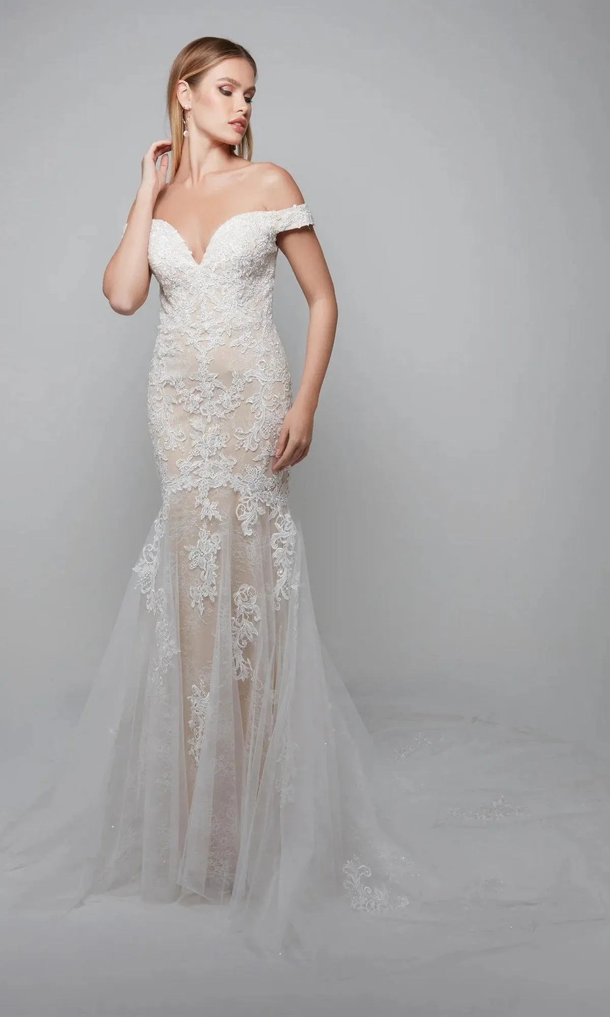 Long Wedding Dress: Alyce 7086 sold by PromGirl
