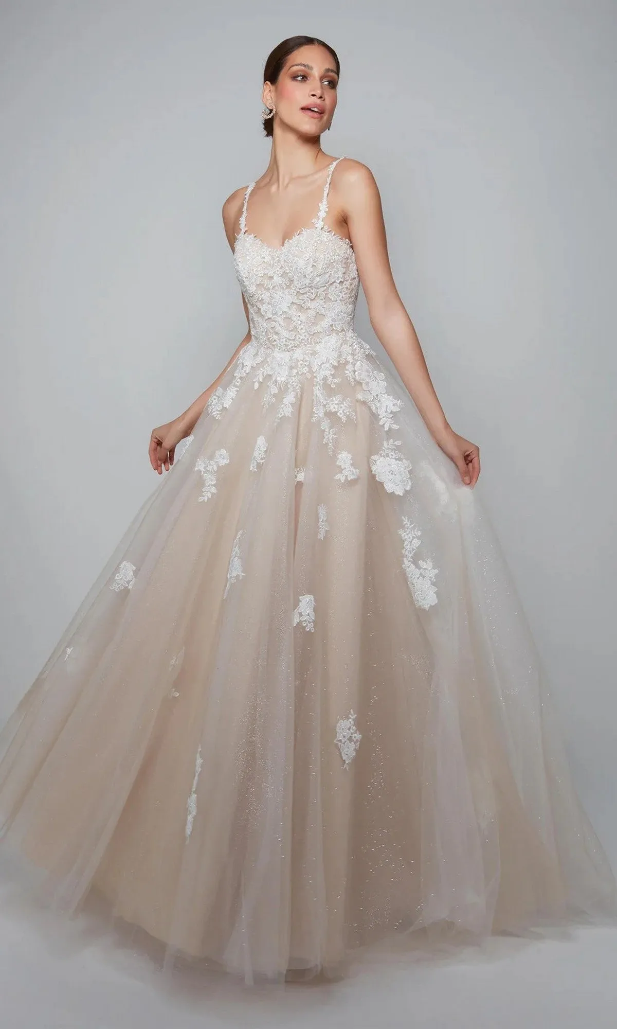 Long White Dress: Alyce 7084 sold by PromGirl