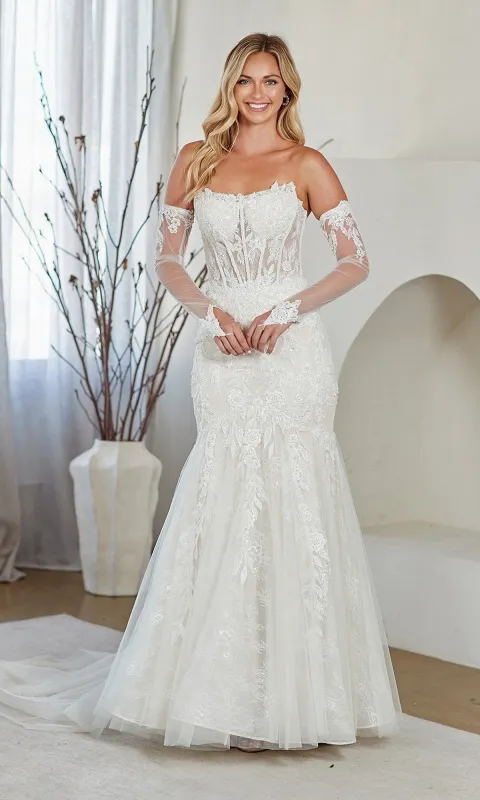 Strapless White Prom Gown: Amelia Couture 2155 made by PromGirl